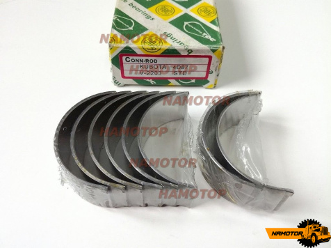Вкладыши шатунные KUBOTA V1903. V1512. D1302. D1503. D1102. D1402. D1462. D1703. V1502. V1702. V1902. V2003. V2203. V2403. 4D87. R2201. 15221-2348 STD JAPAN